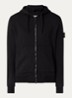 S0051 sweatvest met capuchon en logo - Zwart