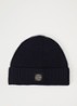 S00B4 grofgebreide muts met logo - Donkerblauw