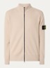 S00D8 ribgebreid vest met logo - Beige