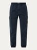 S00L1 tapered fit cargobroek met steekzakken en logo - Donkerblauw