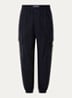 S0451 tapered fit joggingbroek met steekzakken - Donkerblauw