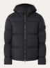 S0483 puffer jack met donsvulling en afneembare capuchon - Zwart