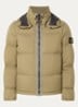 S0483 puffer jack met donsvulling en afneembare capuchon - Mosgroen