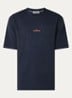 S0534 T-shirt met logo- en backprint - Donkerblauw