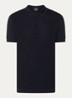 Adrian regular fit polo van  katoen met structuur - Donkerblauw