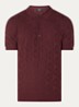 Vincent regular fit polo met ruitdessin - Bordeauxrood