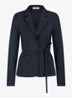 Blazer met strikceintuur en paspelzakken - Blauw