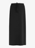 Chloe midi rok van travelstof - Zwart