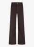 High waist wide leg jeans met steekzakken - Bruin