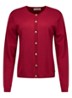 Jerry fijngebreide vest met ronde hals - Rood