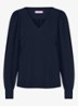 Les top met V-hals - Donkerblauw