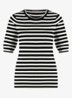 Luna fijngebreide pullover met streepprint - Zwart