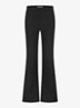 Sally mid waist flared fit broek van travelstof - Zwart