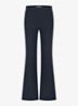 Sally mid waist flared fit broek van travelstof - Blauw