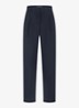 Scout mid waist wide fit pantalon van travelstof met steekzakken - Blauw