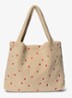 Hearts Mom-Bag van teddy met borduring - Donkerbeige