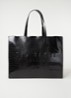Alicon shopper met crocostructuur - Zwart