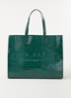 Alicon shopper met crocostructuur - Donkergroen