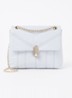 Ayalina schoudertas van quilted leer - Lichtblauw