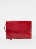 Crocey clutch met crocostructuur - Donkerrood