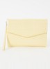 Crocey clutch met crocostructuur - Lichtgeel