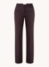 Lyra mid waist flared fit pantalon in wolblend - Aubergine