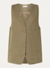 Melrose oversized gilet in linnenblend  - Khaki