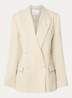 Newark double-breasted blazer in scheerwolblend met klepzakken - Creme