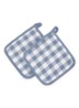 Gingham pannenlap set van 2 - Staalblauw