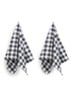 Gingham theedoek 50 x 70 cm set van 2 - Zwart