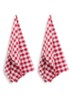 Gingham theedoek 50 x 70 cm set van 2 - Donkerrood