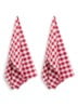 Gingham theedoek 70 x 50 cm set van 2 - Donkerrood