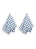 Gingham theedoek 70 x 50 cm set van 2 - Blauw