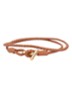 Armband van gevlochten leer - Cognac
