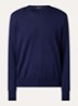 Fijngebreide trui met ronde hals - Donkerblauw
