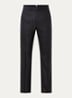 Straight fit pantalon van wol met streepprint en steekzakken - Donkergrijs