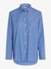 Blouse met streepprint en borstzak - Blauw