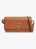 Crossbodytas van leer met logo - Bruin