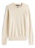 Fijngebreide pullover in kasjmierblend met logoborduring - Beige