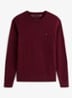 Fijngebreide pullover in kasjmierblend met logoborduring - Bordeauxrood