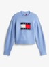 Fijngebreide pullover met ingebreid patroon - Lichtblauw