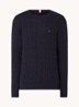 Flag Embroidery Cable Knit Jumper - Blauw