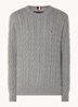 Flag Embroidery Cable Knit Jumper - Grijs