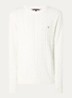 Flag Embroidery Cable Knit Jumper - Gebroken wit