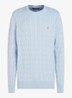 Flag Embroidery Cable Knit Jumper - Lichtblauw