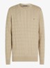 Flag Embroidery Cable Knit Jumper - Zand