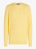 Flag Embroidery Cable Knit Jumper - Geel