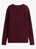 Flag Embroidery Cable Knit Jumper - Bordeauxrood