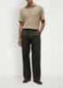 Gebreide polo met logoborduring - Beige