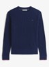 Grofgebreide trui met structuur - Donkerblauw
